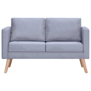 Sofagarnitur 2-Sitzer & 3-Sitzer Stoff Hellgrau