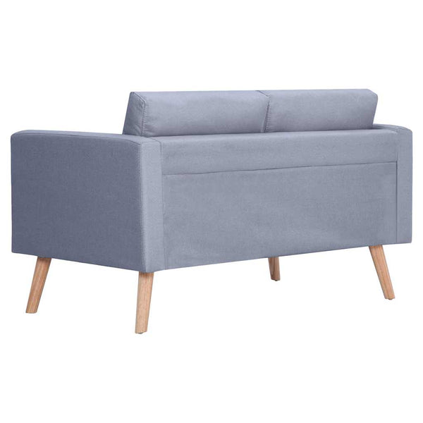 Sofagarnitur 2-Sitzer & 3-Sitzer Stoff Hellgrau