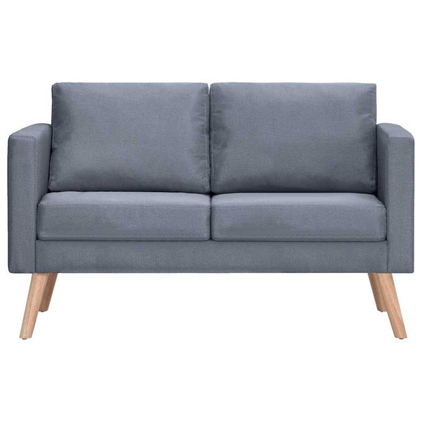 Sofagarnitur 2-Sitzer und 3-Sitzer Stoff Dunkelgrau