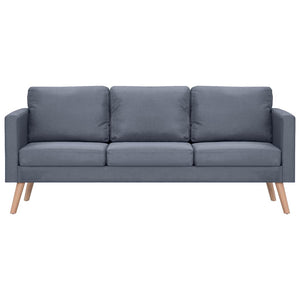 Sofagarnitur 2-Sitzer und 3-Sitzer Stoff Dunkelgrau