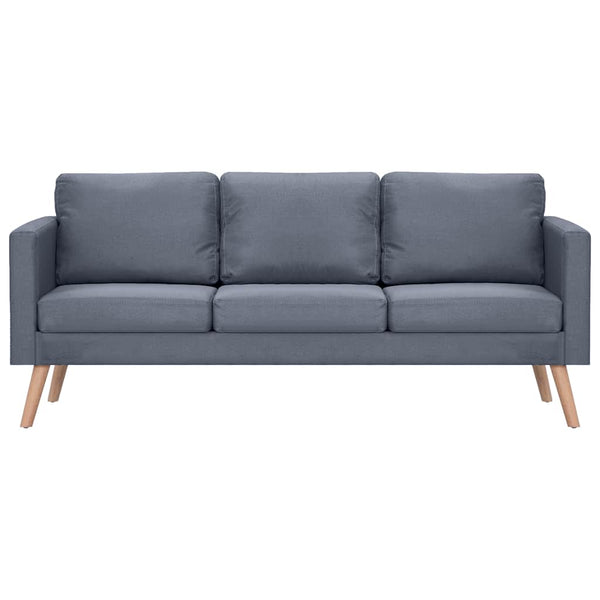 Sofagarnitur 2-Sitzer und 3-Sitzer Stoff Dunkelgrau