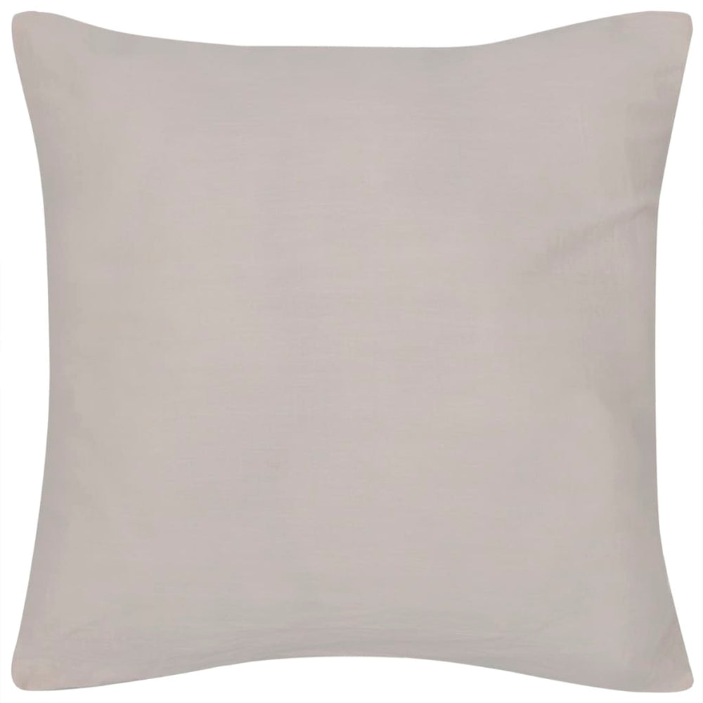 4 taies d'oreiller beiges en coton 40 x 40 cm