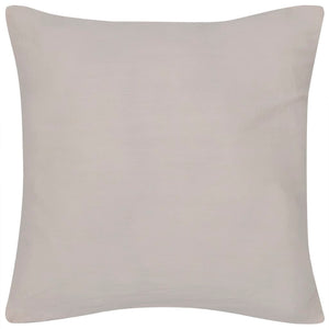 4 taies d'oreiller beiges en coton 40 x 40 cm