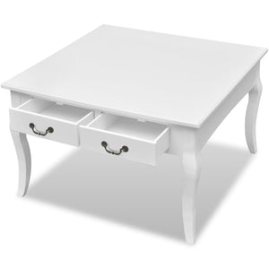 Weißer Couchtisch mit 4 Schubladen