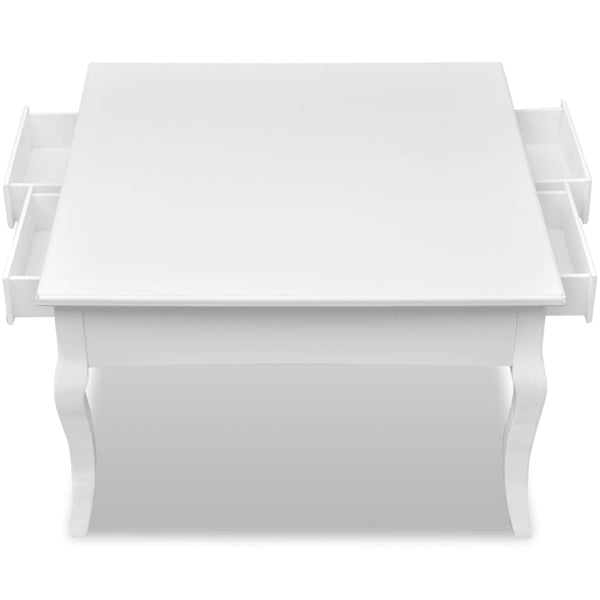 Weißer Couchtisch mit 4 Schubladen