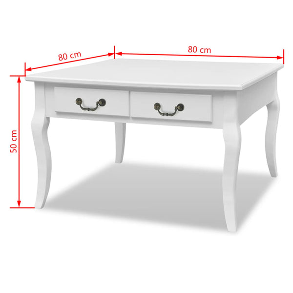 Weißer Couchtisch mit 4 Schubladen