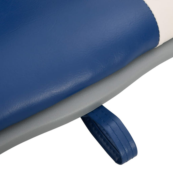 2-tlg. Bootssitz-Set Klappbar mit Polster in Blau-Weiß