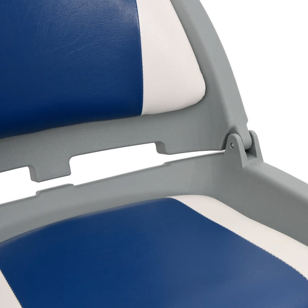 4-tlg. Bootssitz-Set Klappbar mit Polster in Blau-Weiß