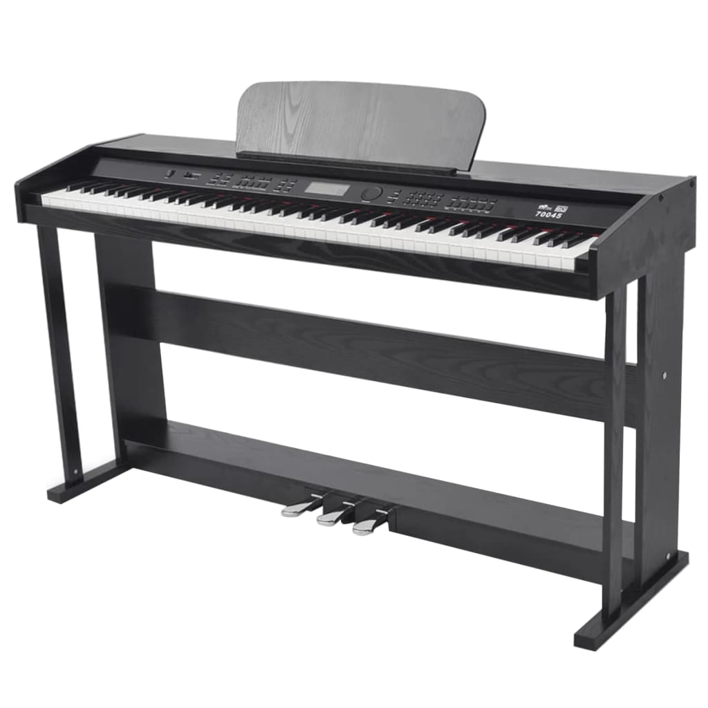Digitalpiano 88 Tasten mit Pedalen Schwarz