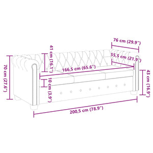 Chesterfield-Sofas 2-Sitzer und 3-Sitzer Kunstleder Schwarz