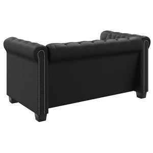 Chesterfield-Sofas 2-Sitzer und 3-Sitzer Kunstleder Schwarz