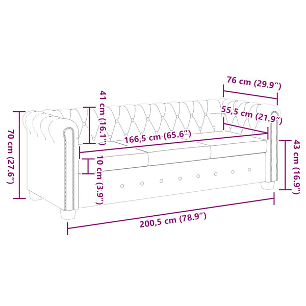 Chesterfield-Sofas 2-Sitzer und 3-Sitzer Kunstleder Weiß