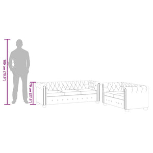 Chesterfield-Sofas 2-Sitzer und 3-Sitzer Kunstleder Weiß