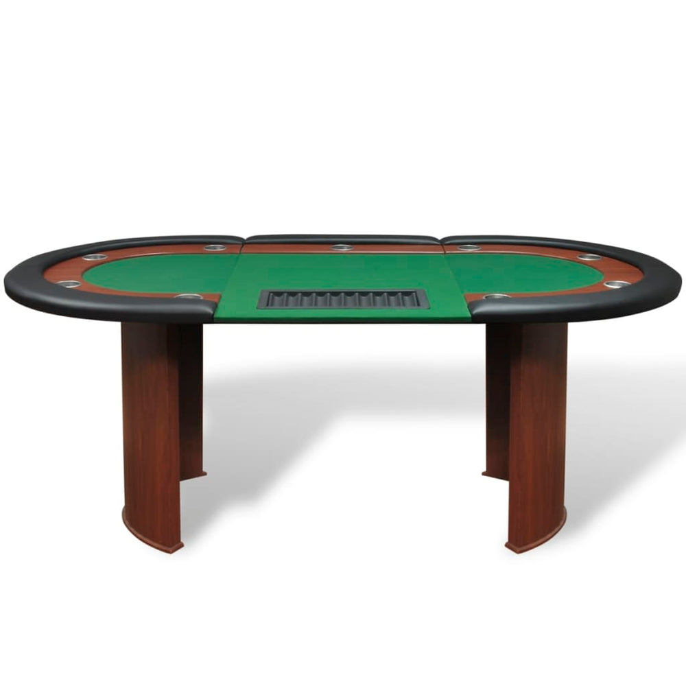 Pokertisch für 10 Spieler mit Chipablage