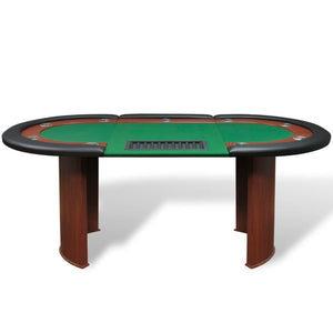 Pokertisch für 10 Spieler mit Chipablage