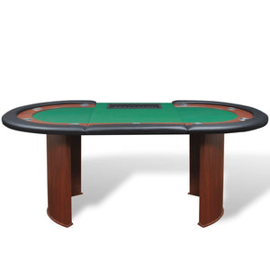Pokertisch für 10 Spieler mit Chipablage