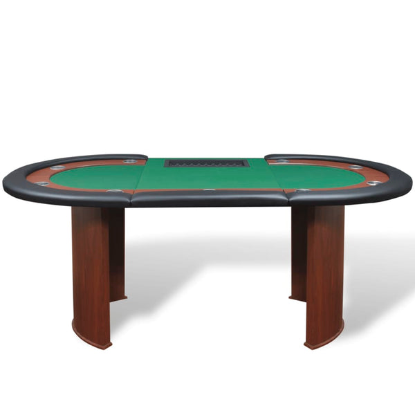 Pokertisch für 10 Spieler mit Chipablage