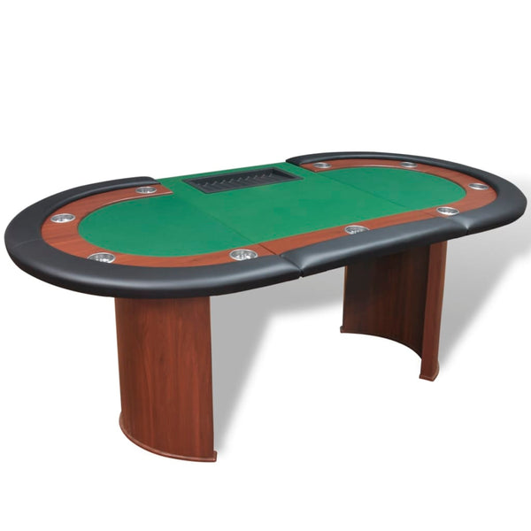 Pokertisch für 10 Spieler mit Chipablage
