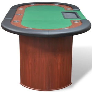 Pokertisch für 10 Spieler mit Chipablage