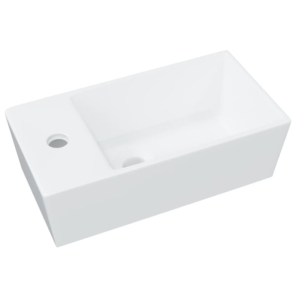 Keramik Waschbecken Weiß 48x25 cm