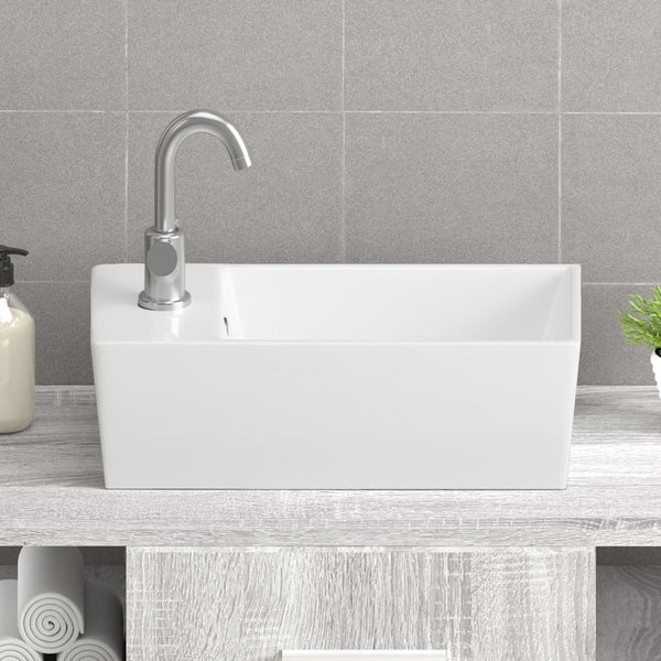 Keramik Waschbecken Weiß 48x25 cm