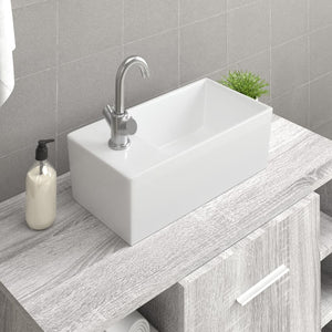 Keramik Waschbecken Weiß 48x25 cm