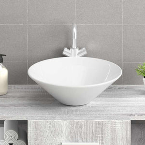 Waschbecken Set Weiß Keramik 42x42 cm (2 Stk.)