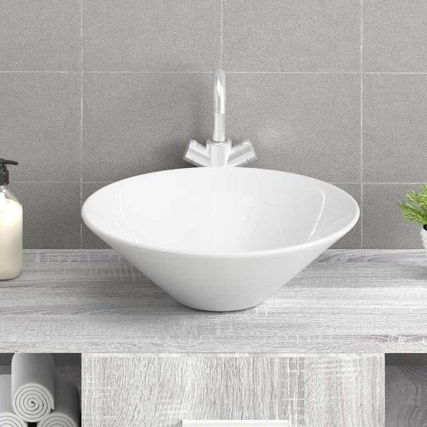 Waschbecken Set Weiß Keramik 42x42 cm (2 Stk.)