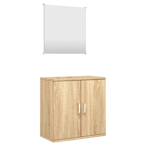 vidaXL Ensemble de meubles de salle de bain 2 pièces aspect chêne Aggloméré