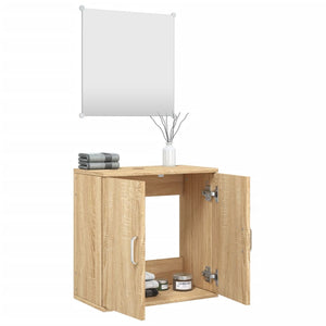 vidaXL Ensemble de meubles de salle de bain 2 pièces aspect chêne Aggloméré