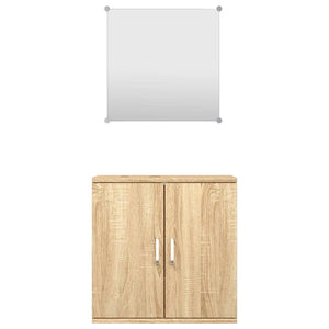 vidaXL Ensemble de meubles de salle de bain 2 pièces aspect chêne Aggloméré
