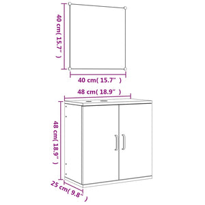 vidaXL Ensemble de meubles de salle de bain 2 pièces aspect chêne Aggloméré