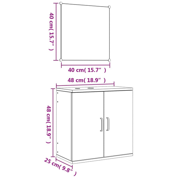 vidaXL Ensemble de meubles de salle de bain 2 pièces aspect chêne Aggloméré