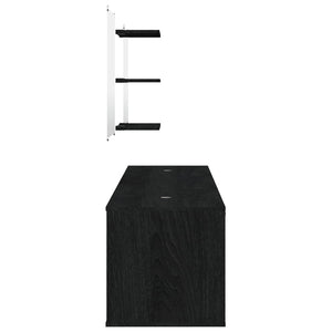 Schwarzes 6-teiliges Badmöbel-Set