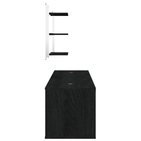 Schwarzes 6-teiliges Badmöbel-Set