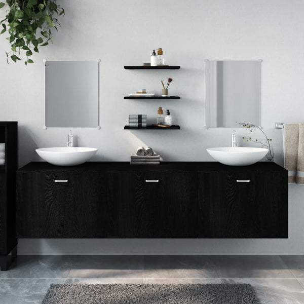 Schwarzes 6-teiliges Badmöbel-Set
