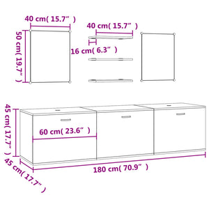 6-tlg. Badmöbel-Set Eichen-Optik