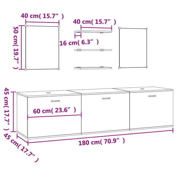 6-tlg. Badmöbel-Set Eichen-Optik