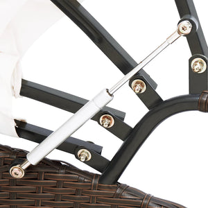 Outdoor Lounge Bett mit Dach Braun