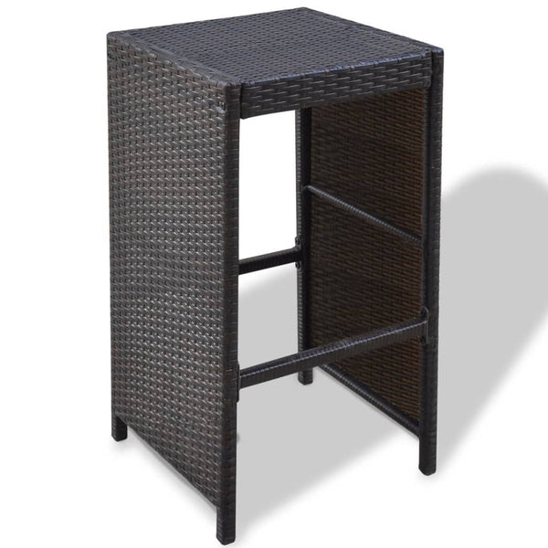 7-teiliges Gartenbar-Set Poly Rattan Braun