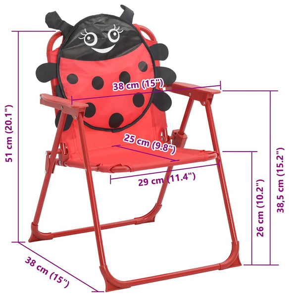 3-tlg. Kinder Gartenmöbel Set mit Sonnenschirm Rot