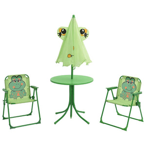 Kinder Gartenmöbel Set mit Sonnenschirm, 3-teilig