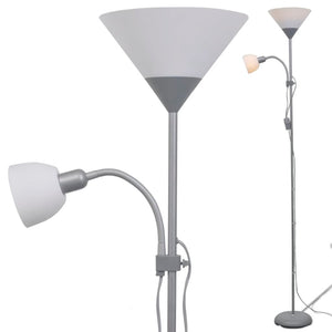 Graue Stehlampe mit Leselampe