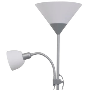 Graue Stehlampe mit Leselampe