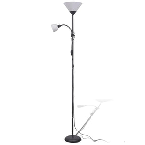 Schwarze Stehlampe mit Leselampe