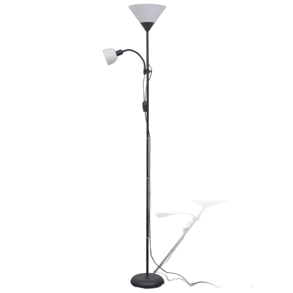 Schwarze Stehlampe mit Leselampe