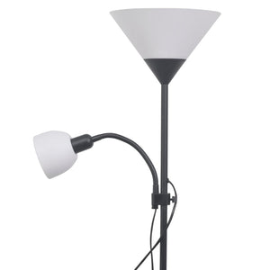 Schwarze Stehlampe mit Leselampe