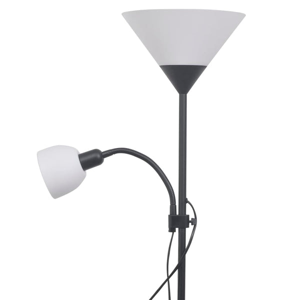 Schwarze Stehlampe mit Leselampe