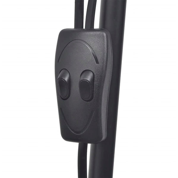 Schwarze Stehlampe mit Leselampe