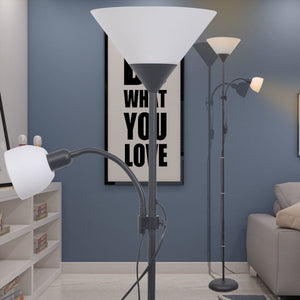 Schwarze Stehlampe mit Leselampe